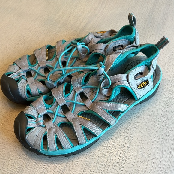 Keen Women’s Teal Gray Sandal Water Shoe Size 7 - Picture 4 of 11